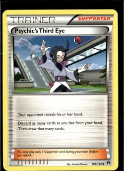 Pokemon Psychic's Third Eye 108/122 BREAKpoint Non Holo Uncommon 2 Card Lot LP - Image 1