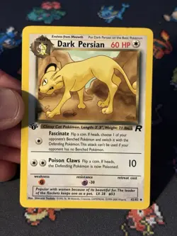 Pokemon Cards Dark Persian 42/82 Team Rocket FIRST EDITION - (NM-) - Image 2