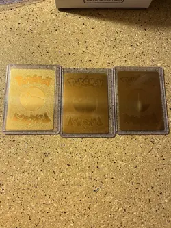 Pokemon Textured Gold Foil Fan Art Pokemon(Lots Of 3 Cards) Pikachu Lot - Image 5