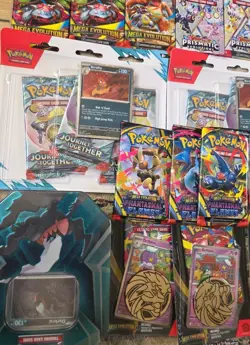 POKEMON PRISMATIC, MEGA EVOLUTIONS, & MORE! BLISTER PACKS, TINS & MORE READ!! - Image 2