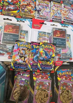 POKEMON PRISMATIC, MEGA EVOLUTIONS, & MORE! BLISTER PACKS, TINS & MORE READ!! - Image 3