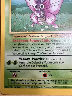 Venomoth Pokemon TCG Jungle Set Unlimited 29/64 Rare Non-Holo LP - Image 4