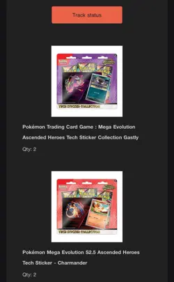 Pokemon TCG Ascended Heroes Tech Sticker Collection Gastly + Charmander SHIPPED - Image 2