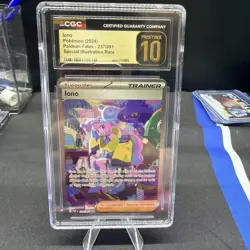 CGC 10 PRISTINE Iono 237/091 Paldean Fates Special Illustration Trainer Pokemon - Image 1