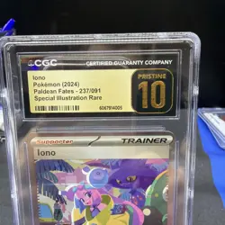 CGC 10 PRISTINE Iono 237/091 Paldean Fates Special Illustration Trainer Pokemon - Image 4