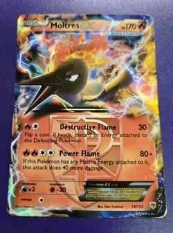 Moltres EX 14/135 Team Plasma Holo Rare Plasma Storm DMG Pokemon - Image 1