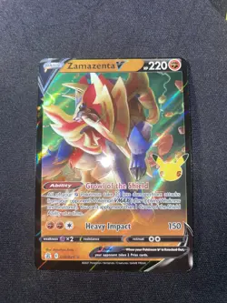 Pokemon TCG Zamazenta V Celebrations 018/025 Holo Ultra Rare MISCUT error - Image 2