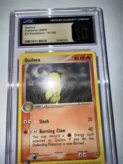 Pokemon TCG 2003 Quilava Ex Sandstorm 51 CGC 10 PRISTINE - Image 1