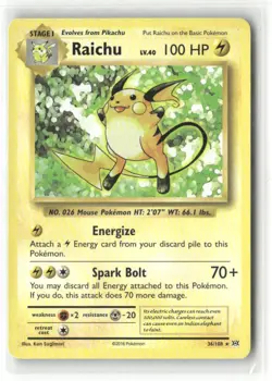 Pokemon Raichu - (XY Evolutions) Rare Deck Exclusives 036/108 NM - Image 1