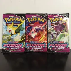 Pokemon TCG Sword and Shield Fusion Strike lot of 3 Sealed Booster Packs - Image 1