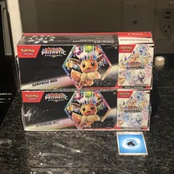 Prismatic Evolutions Pokemon Surprise Box + Booster Bundle (Lot of 4) - Image 2