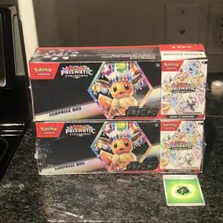 Prismatic Evolutions Pokemon Surprise Box + Booster Bundle (Lot of 4) - Image 3