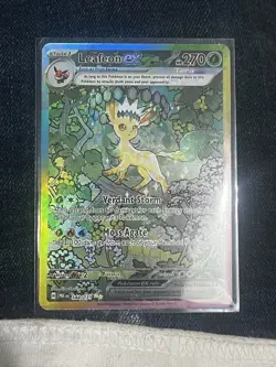Pokemon TCG Leafeon EX Prismatic Evolutions Double Rare Rainbow Holo 144/131 - Image 1