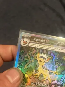 Pokemon TCG Leafeon EX Prismatic Evolutions Double Rare Rainbow Holo 144/131 - Image 3