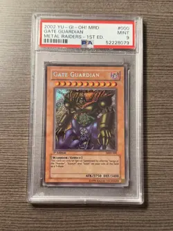 2002 YU-GI-OH! MRD-METAL RAIDERS 1ST EDITION #000 GATE GUARDIAN PSA 9 - Image 1
