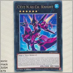 CXyz N.As.Ch. Knight - JUSH-EN060 - Rare 1st Edition Yugioh - Image 1