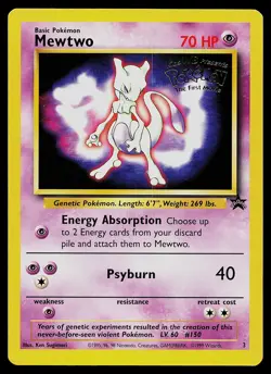 Pokemon Card - Mewtwo Movie Promo WOTC Black Star Promo 3 - Image 1