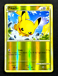 2010 Pokemon PIKACHU Undaunted REVERSE HOLO HeartGold & SoulSilver Card 61/90 NM - Image 3