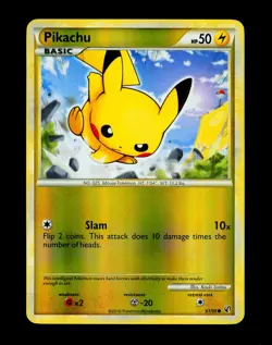2010 Pokemon PIKACHU Undaunted REVERSE HOLO HeartGold & SoulSilver Card 61/90 NM - Image 4