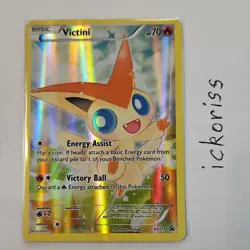 Pokemon Victini Full Art Promo Holo Black Star XY117 Basic Card XY Set 2016 - Image 1