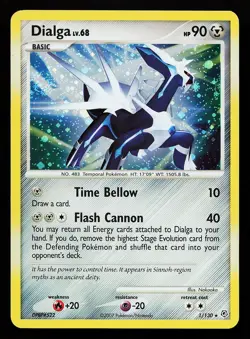 Dialga 1/130 Holo Rare Diamond and Pearl Pokemon Card - Image 1