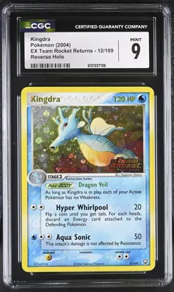 CGC 9 Kingdra EX Team Rocket Returns 12/109 Reverse Holo STAMPED Pokemon Card - Image 1
