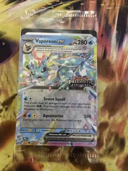 Vaporeon EX Prismatic Evolutions STAMPED Sealed Promo Card 023/131 Surprise Box - Image 1