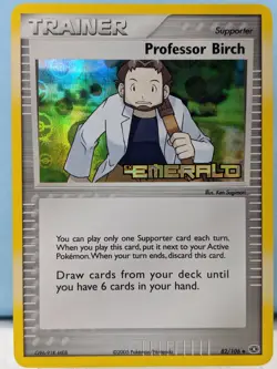 Professor Birch #82/106 Reverse Holo Uncommon EX Emerald Pokemon Card - Image 1