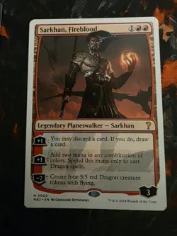 MTG Sarkhan, Fireblood Mystery Booster 2 White Border Mythic - Image 1