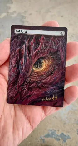 MtG Sol Ring Full Magic Altered Hand Painted Art Original Alter Dragon - Image 2