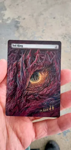 MtG Sol Ring Full Magic Altered Hand Painted Art Original Alter Dragon - Image 3
