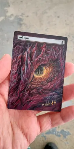 MtG Sol Ring Full Magic Altered Hand Painted Art Original Alter Dragon - Image 4