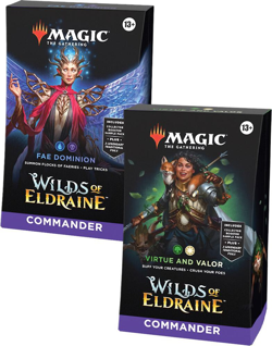MTG Wilds of Eldraine Commander Deck Set of 2 - Fae Dominion & Virtue and Valor - Image 1