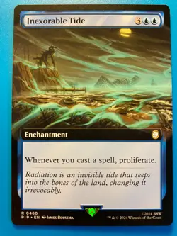 MTG 1x EXTENDED ART Inexorable Tide 460 Universes Beyond Fallout Magic the x1 NM - Image 1