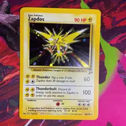 Pokemon TCG Zapdos Base Set 2 20/130 Holo Unlimited Holo Rare NM - Image 1