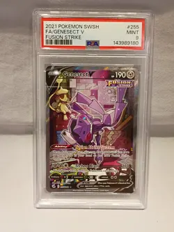 2021 POKEMON SWORD & SHIELD FUSION STRIKE #255 FULL ART/GENESECT V PSA 9 - Image 2