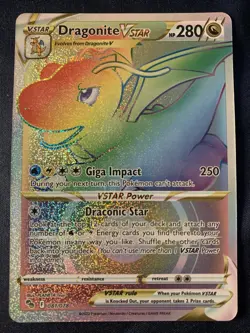 Dragonite VSTAR 081/078 Pokemon Go Ultra Rare Rainbow Pokemon Card NM - Image 1