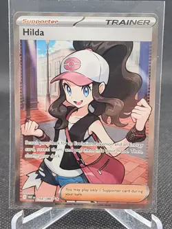 Hilda 164/086 Full Art Ultra Rare White Flare Holo Pokemon TCG Card - Image 1
