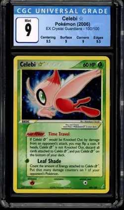 2006 Pokemon Ex Crystal Guardians Gold Star Celebi Holo #100/100 CGC 9 MINT - Image 1