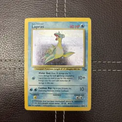 Pokemon TCG - Lapras - 10/62 - Fossil - HP Unlimited Holo Rare (1999) - Image 1