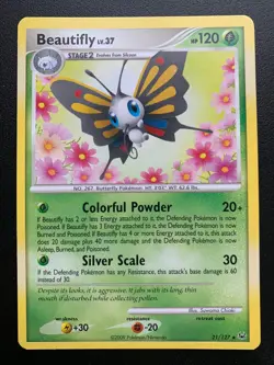 Beautifly 21/127 Platinum Regular Rare Pokemon Trading Card - Image 1