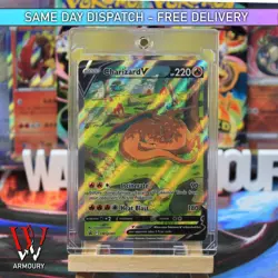 Pokemon TCG Charizard v SWSH260 Promo Card + Free Magnetic Holder - Image 1