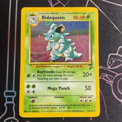 Pokemon Nidoqueen Base Set 2 Holo Rare Card 12/130 Swirl - Image 1