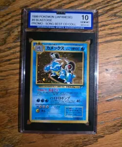 1998 Holo CD Promo Japanese Pokemon Blastoise 009 ISA 10 Gem Mint - Image 3
