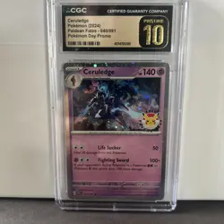 CGC Pristine 10 Ceruledge Pokemon Day Promo Cosmos Holo Paldean Fates 040/091 - Image 1