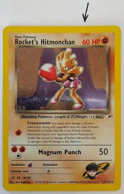 Rocket's Hitmonchan 011/132 Gym Heroes Holo Rare Pokemon Card 60 HP - Image 4