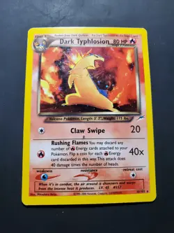 2002 Pokemon Neo Destiny Dark Typhlosion Unlimited #10/105 Holo - DMG - Image 1