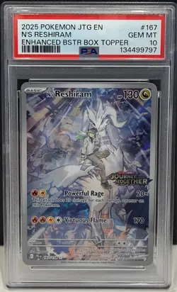 Pokemon TCG Journey Together Stamped N's Reshiram Illustration Rare PSA 10 GEM - Image 1