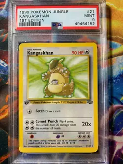 POKEMON 1999 1ST EDITION JUNGLE KANGASKHAN #21 NON HOLO PSA MINT 9 - Image 1