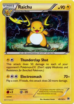 Lightly Played Raichu - 49/162 - Cracked Ice Holo Pokemon Deck Exclusives - Image 1